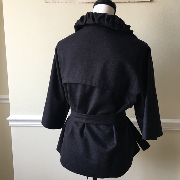 Anteprima ruffle puff neck blue navy wool jacket - Picture 3 of 8